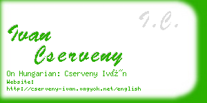 ivan cserveny business card